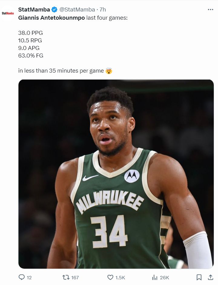 字母哥伤愈复出，夺冠首场表现抢眼，MAD球迷欢呼！